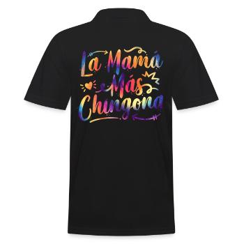 La Mama Mas Chingona Spanish Mothers Day Hispanic - Men's Polo Shirt - black - Back - Kai (181cm)