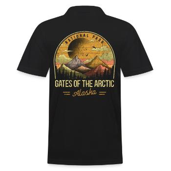 Test-Nationalpark - Männer Poloshirt - Schwarz - Hinten - Kai (181cm)