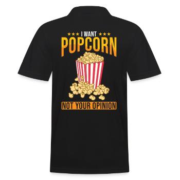 Popcorn amant cadeau drôle pop-corn - Polo Homme - noir - Dos - Kai (181cm)