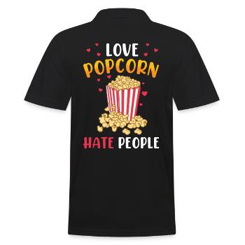Popcorn amant cadeau drôle pop-corn - Polo Homme - noir - Dos - Kai (181cm)