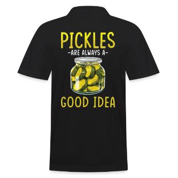 Pickles Lover concombre mariné cadeau - Polo Homme - noir - Dos - Kai (181cm)