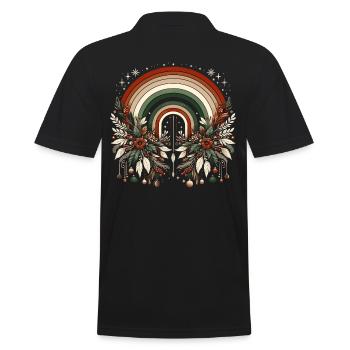 Weihnachtskranz böhmischer Regenbogen Weihnachten - Männer Poloshirt - Schwarz - Hinten - Kai (181cm)