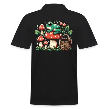 Cottagecore Grenouille Champignon Esthétique - Polo Homme - noir - Dos - Kai (181cm)