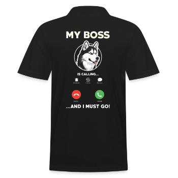 Siberian Husky - Men's Polo Shirt - black - Back - Kai (181cm)