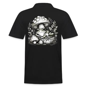 Cottagecore Esthétique Vintage Nature Forêt - Polo Homme - noir - Dos - Kai (181cm)