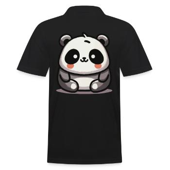 Mignon Chubby Panda Cartoon Kawaii Panda - Polo Homme - noir - Dos - Kai (181cm)