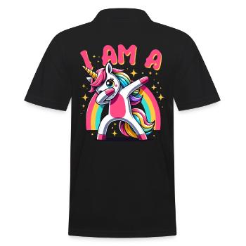 Licorne Dabbing Mignon Arc-en-ciel Je Suis Une Licorne - Polo Homme - noir - Dos - Kai (181cm)