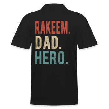Rakeem Papa Held - Männer Poloshirt - Schwarz - Hinten - Kai (181cm)