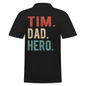 Tim Papa Held - Männer Poloshirt - Schwarz - Hinten - Kai (181cm)