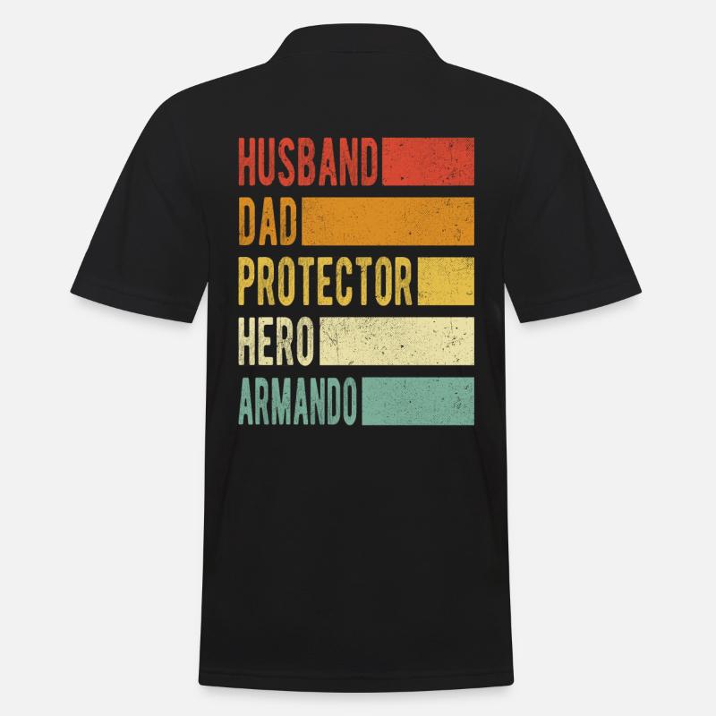 Armando Name Papa Geschenk - Männer Poloshirt - Schwarz