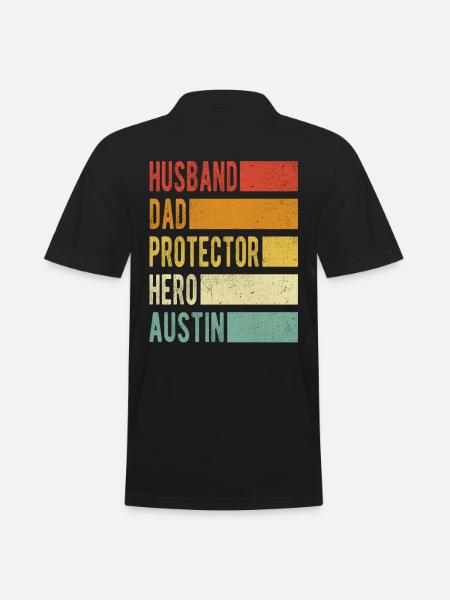 Austin Name Dad Gift - Men's Polo Shirt - black