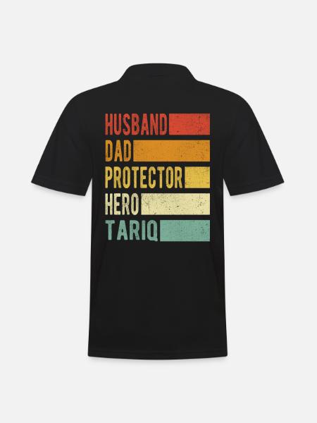 Tariq Name Dad Gift - Men's Polo Shirt - black
