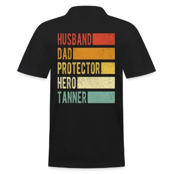 Tanner Name Papa Geschenk - Männer Poloshirt - Schwarz - Hinten - Kai (181cm)