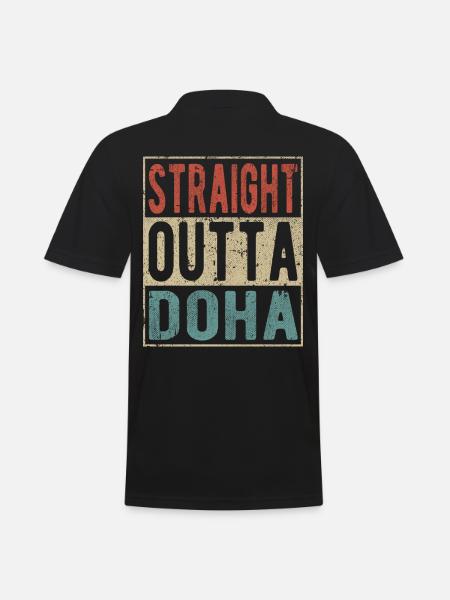 Straight outta Doha - Men's Polo Shirt - black