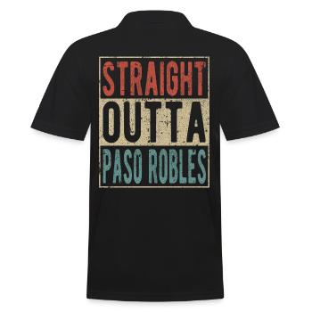 Straight outta Paso Robles - Men's Polo Shirt - black - Back - Kai (181cm)