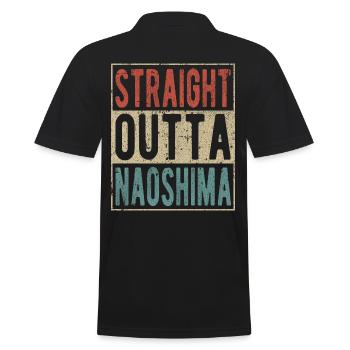 Direkt aus Naoshima - Männer Poloshirt - Schwarz - Hinten - Kai (181cm)