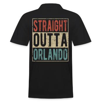 Direkt aus Orlando - Männer Poloshirt - Schwarz - Hinten - Kai (181cm)