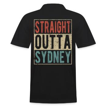 Direkt aus Sydney - Männer Poloshirt - Schwarz - Hinten - Kai (181cm)