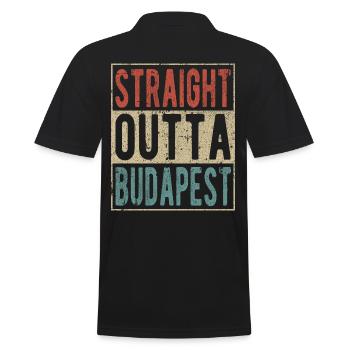 Direkt aus Budapest heraus - Männer Poloshirt - Schwarz - Hinten - Kai (181cm)