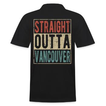Direkt nach Vancouver - Männer Poloshirt - Schwarz - Hinten - Kai (181cm)