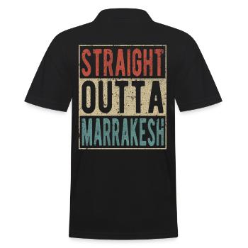 Direkt aus Marrakesch heraus - Männer Poloshirt - Schwarz - Hinten - Kai (181cm)