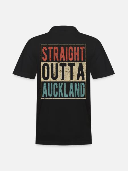 Straight outta Auckland - Men's Polo Shirt - black