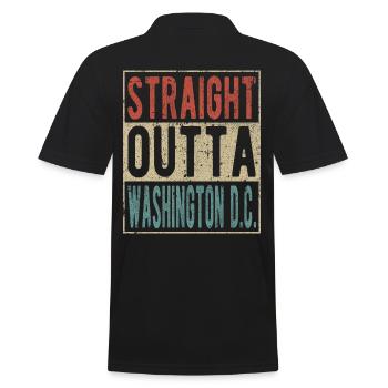 Direkt aus Washington D.C. - Männer Poloshirt - Schwarz - Hinten - Kai (181cm)