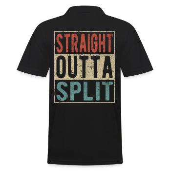 Geradeaus aus Split - Männer Poloshirt - Schwarz - Hinten - Kai (181cm)