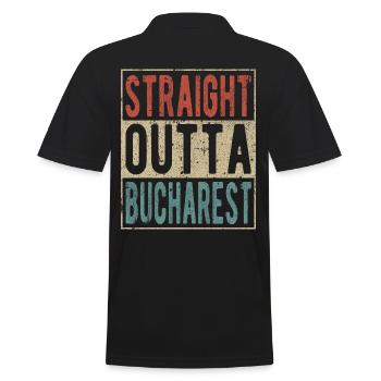 Straight outta Bucharest - Men's Polo Shirt - black - Back - Kai (181cm)
