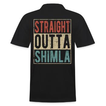 Direkt aus Shimla - Männer Poloshirt - Schwarz - Hinten - Kai (181cm)