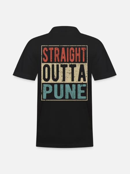 Straight outta Pune - Men's Polo Shirt - black