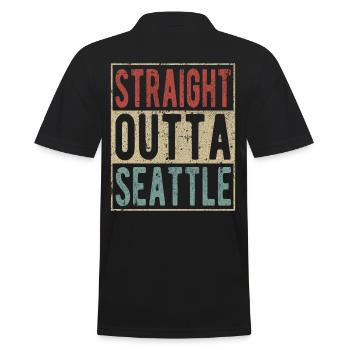 Straight Outta Seattle - Men's Polo Shirt - black - Back - Kai (181cm)