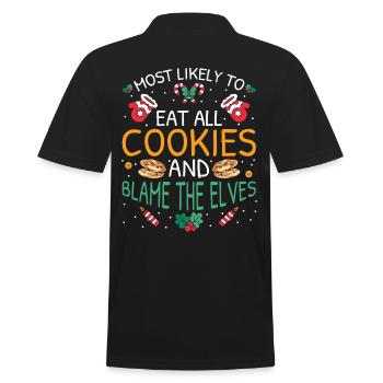 Most Likely To Christmas - Men's Polo Shirt - black - Back - Kai (181cm)