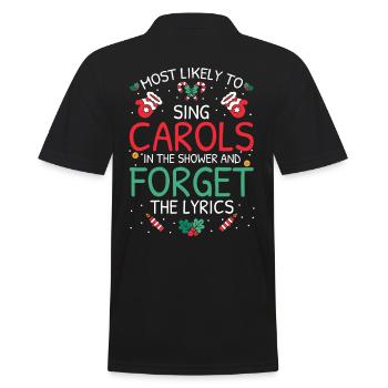 Most Likely To Christmas - Men's Polo Shirt - black - Back - Kai (181cm)