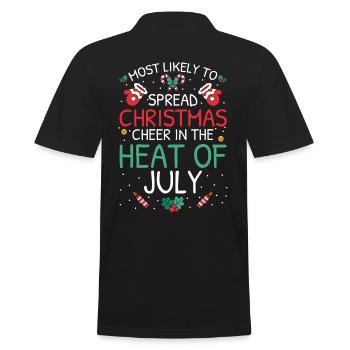 Most Likely To Christmas - Men's Polo Shirt - black - Back - Kai (181cm)