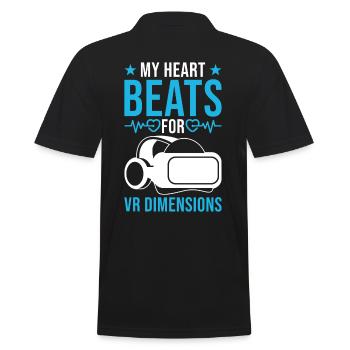 VR-Spiele Virtual Reality VR-Spieler - Männer Poloshirt - Schwarz - Hinten - Kai (181cm)