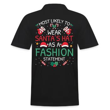 Most Likely To Christmas - Men's Polo Shirt - black - Back - Kai (181cm)