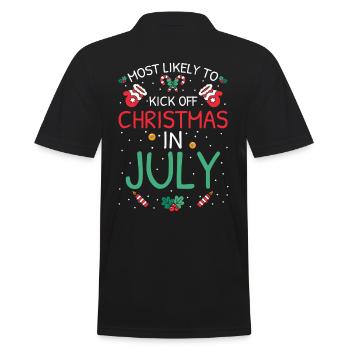 Most Likely To Christmas - Men's Polo Shirt - black - Back - Kai (181cm)
