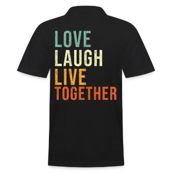 Amour, rire, vivre ensemble, inspiration, citation, famille - Polo Homme - noir - Dos - Kai (181cm)