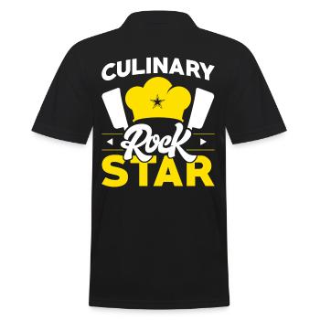 Chefkoch Kochküche Kulinarisches Geschenk - Männer Poloshirt - Schwarz - Hinten - Kai (181cm)