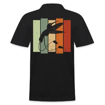 Quetzal Bird Retro Birdwatching Bird Watcher - Men's Polo Shirt - black - Back - Kai (181cm)