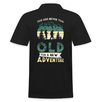 Wanderabenteuer Wanderer Geschenk Bergwald - Männer Poloshirt - Schwarz - Hinten - Kai (181cm)