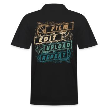 Filmemacher Produzent Filmregisseur Kameramann - Männer Poloshirt - Schwarz - Hinten - Kai (181cm)