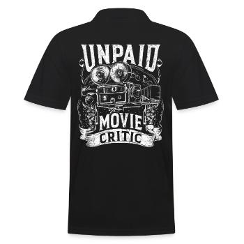 Movie Critic Enthusiast Cinema Film Lover - Men's Polo Shirt - black - Back - Kai (181cm)