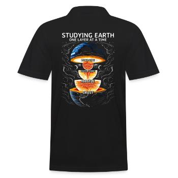 Earth Science Studying Earth One Layer at a Time - Men's Polo Shirt - black - Back - Kai (181cm)
