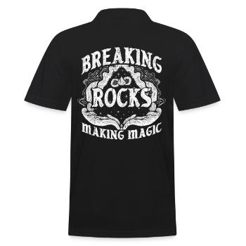 Geode Cracker Mineral Rock Geologe - Männer Poloshirt - Schwarz - Hinten - Kai (181cm)