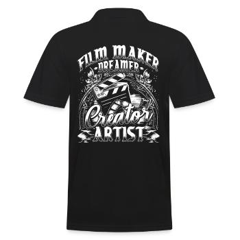 Filmemacher, Schöpfer, Künstler, Kamera, Produzent - Männer Poloshirt - Schwarz - Hinten - Kai (181cm)