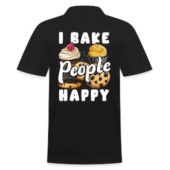 Boulanger Pâtisserie Je Fais Cuire Les Gens Heureux Cupcake Cookie - Polo Homme - noir - Dos - Kai (181cm)