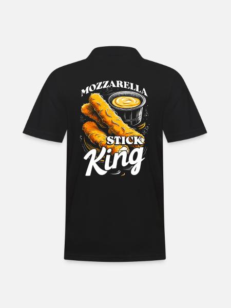 Mozzarella Stick King - Men's Polo Shirt - black