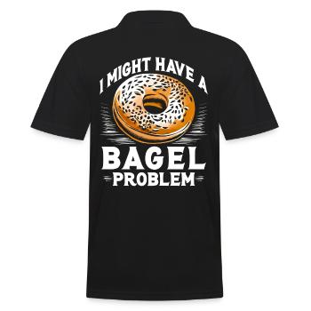 Bagel I Might Have A Bagel Problem Food Breakfast - Men's Polo Shirt - black - Back - Kai (181cm)